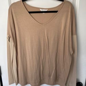 Charming Charlie Two Tone Tan Long Sleeve